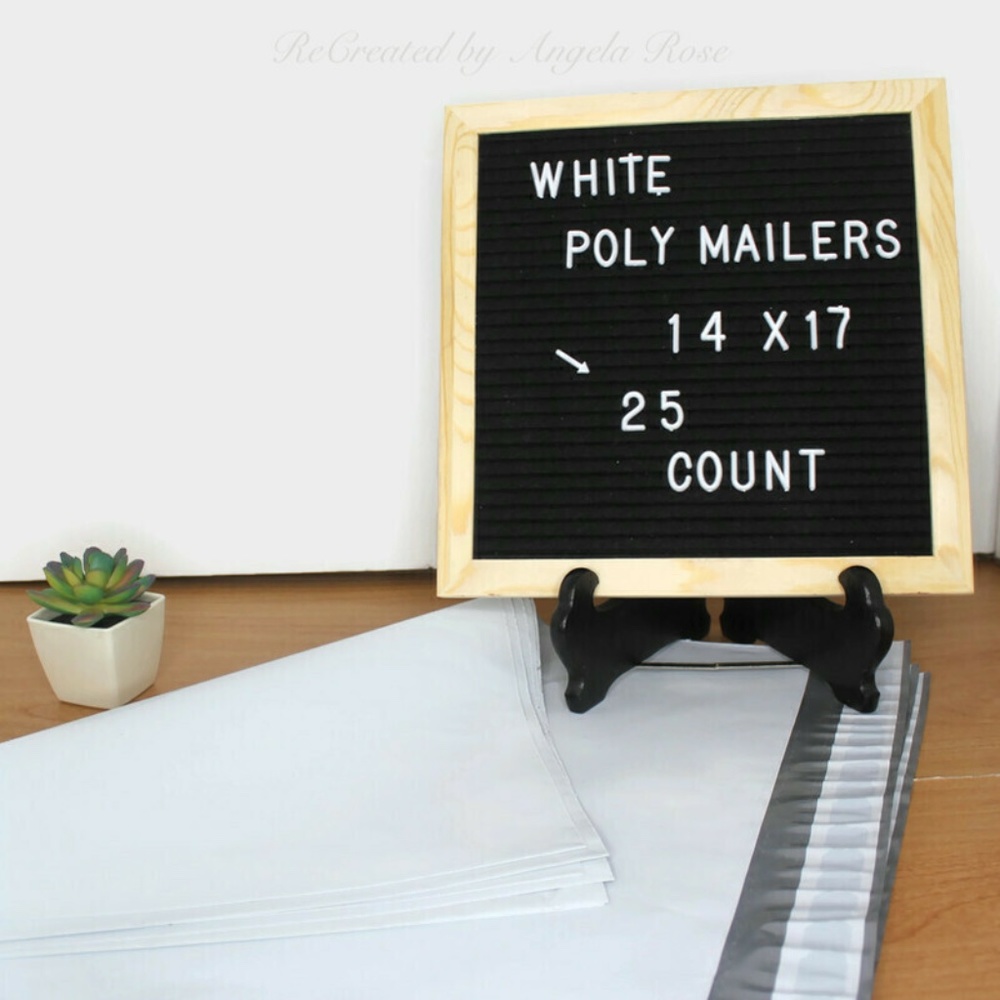 25 14 x 17 Poly Mailers - White - Uline